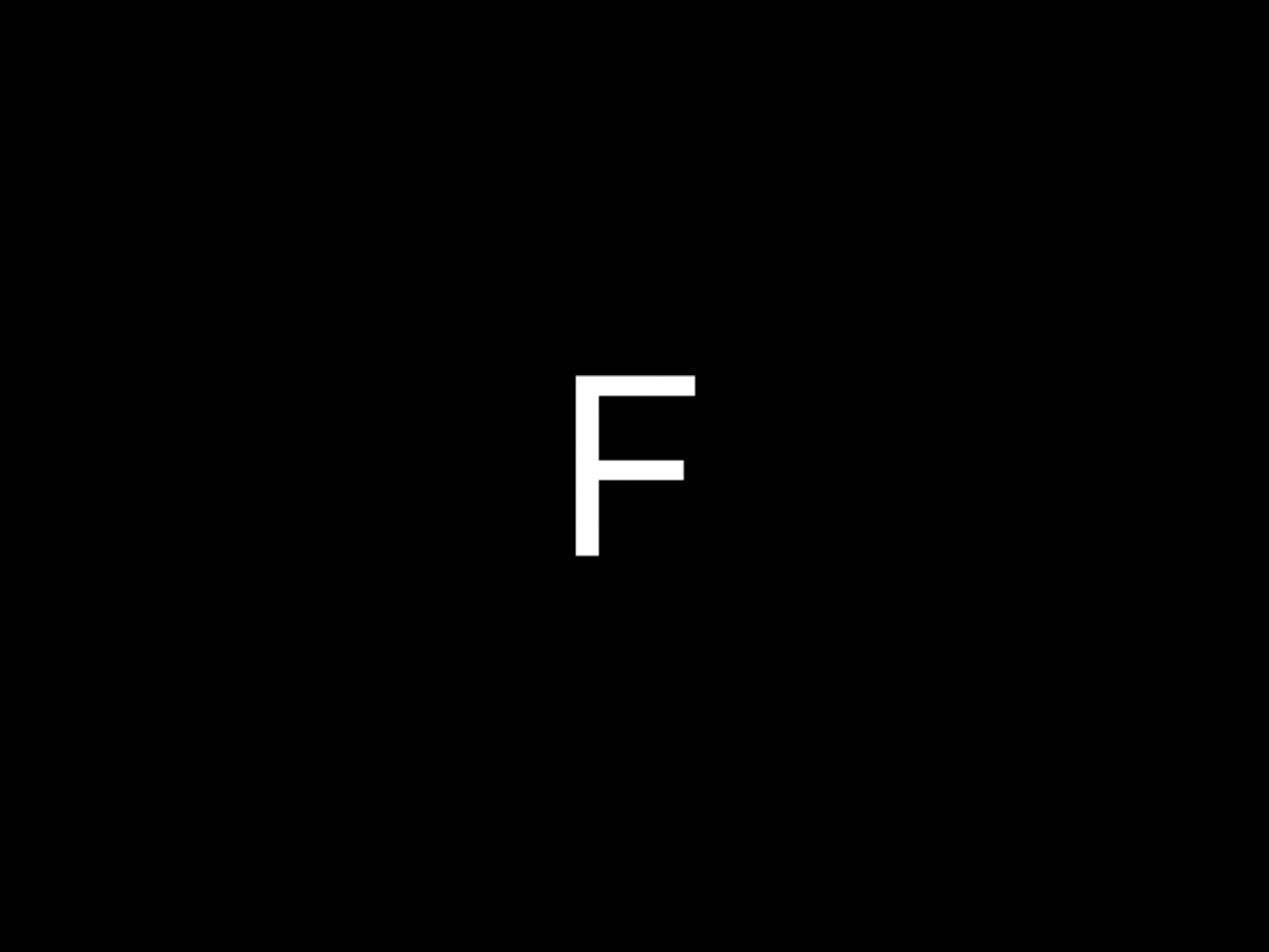 letter mark f gif from normal to glitched