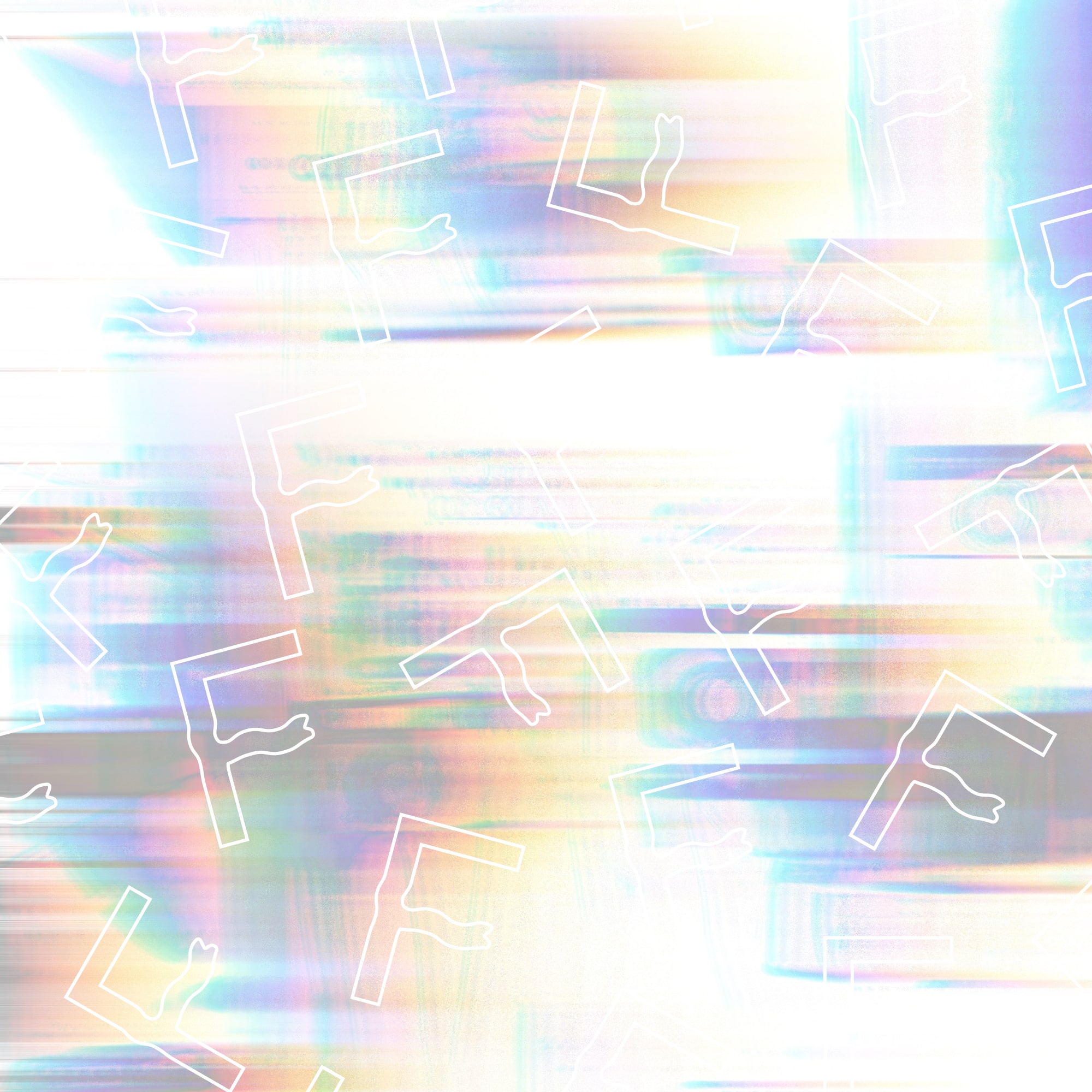 frequenhz pattern in a glitched holographic background
